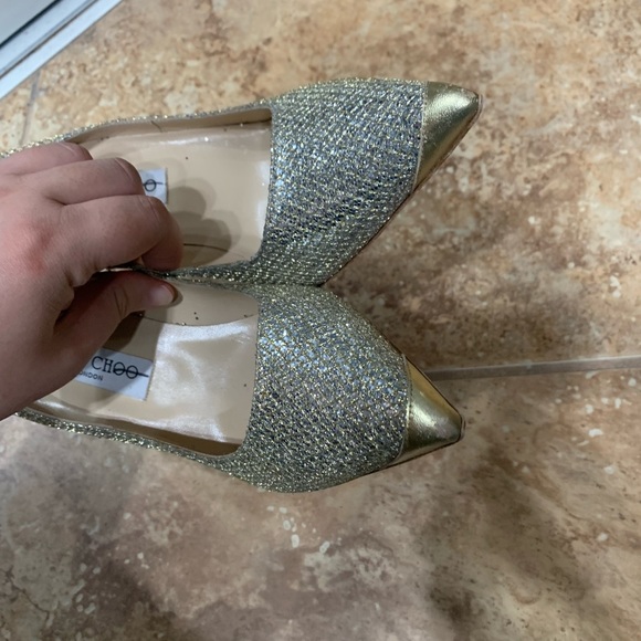 🆕 JIMMY CHOO Abel 100 glittered woven pumps